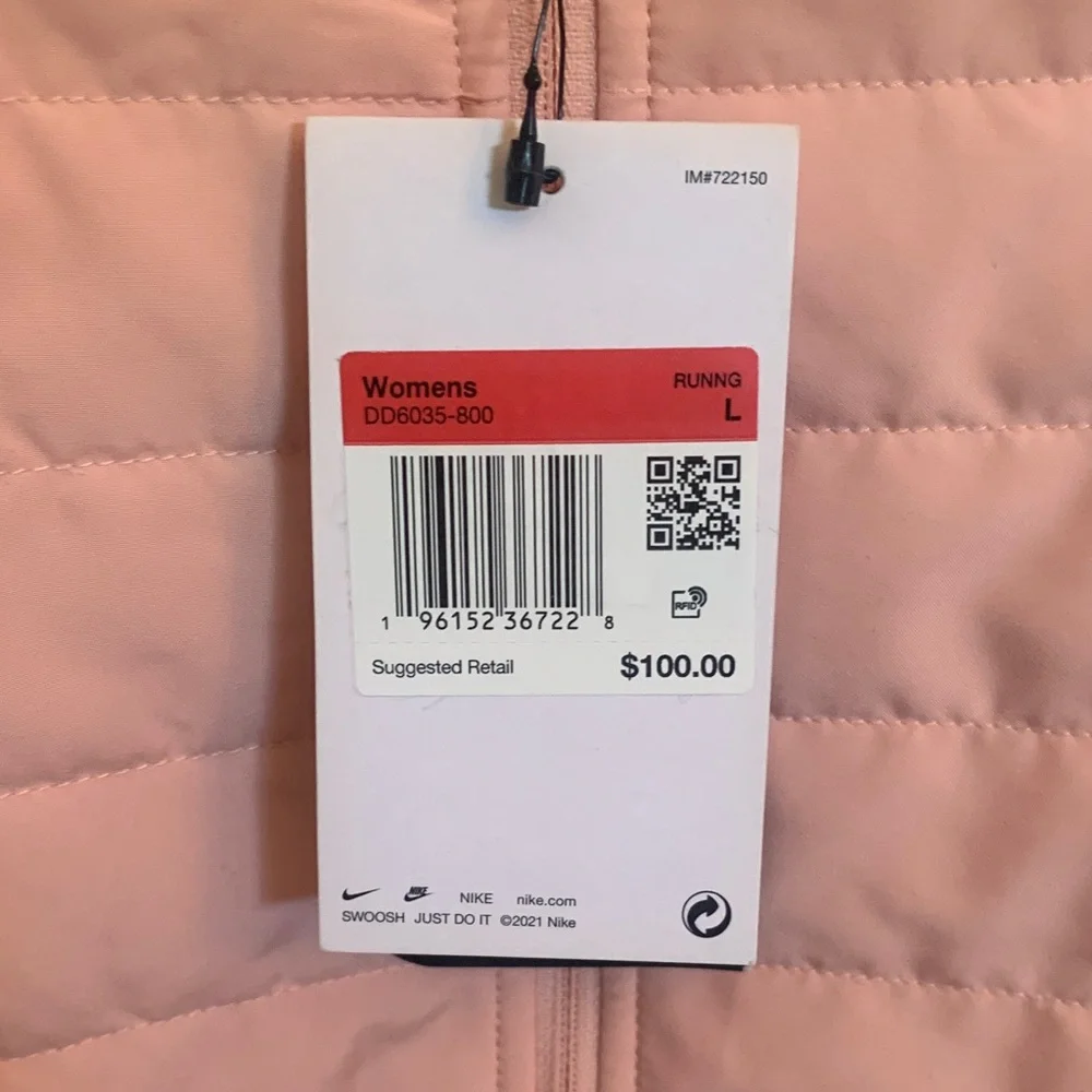 Nike Women's Light Peach Quilted Vest - Picture 6 of 11